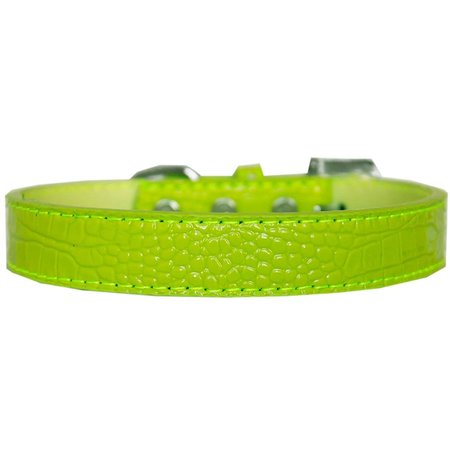 MIRAGE PET PRODUCTS Tulsa Plain Croc Dog CollarLime Green Size 16 720-03 LGC16